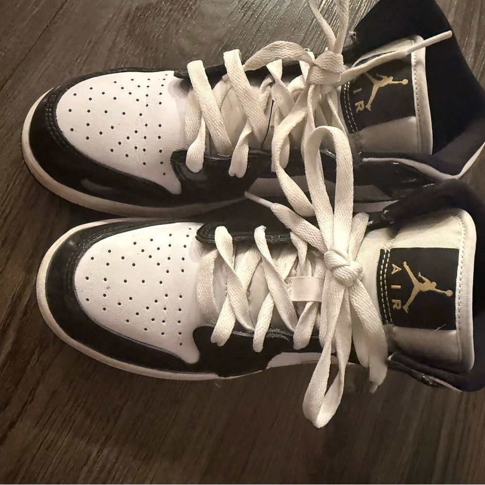 Nike Air Jordan Black, Gold and White Sneakers - Picture 2 of 3